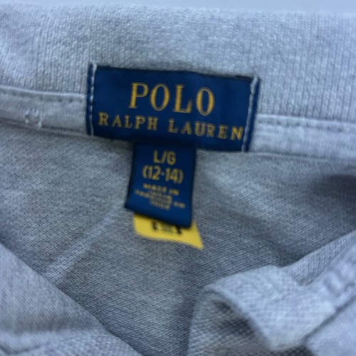 Polo Ralph Lauren Polo Shirt Boys Large 12-14 Gray Heather Pony White Logo - Picture 3 of 8