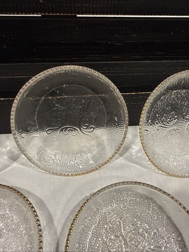 Vintage MCM 8er Set Jeannette Glasuntersetzer Harfenmuster 22K Goldrand mit Defekt - Bild 12 von 18