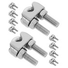  10 Pcs Cable Wire Clamp Clamps for Cables Stainless Steel Rope Clip
