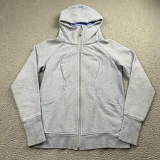 Lululemon Scuba Hoodie II Womens 8 Blue Full Zip Cotton Fleece -marks