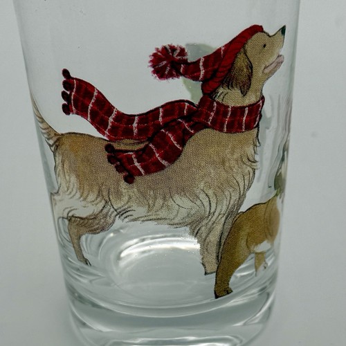 Neu Pier 1 Imports Weihnachten Hunde Glas Becher Set (4er Set) handbemalt - Bild 7 von 13