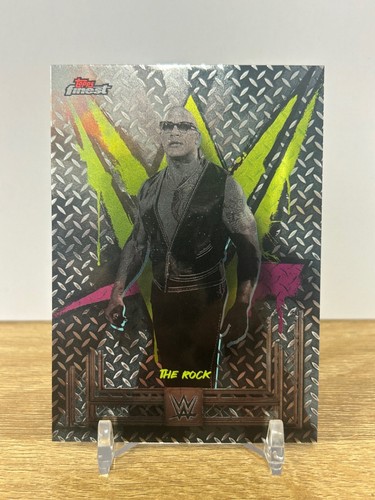 2025 Topps Finest WWE Wrestling The Rock Common Base Card