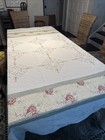 Quilted  Pink Green Peach Floral Embroidered  Patchwork  Full Queen