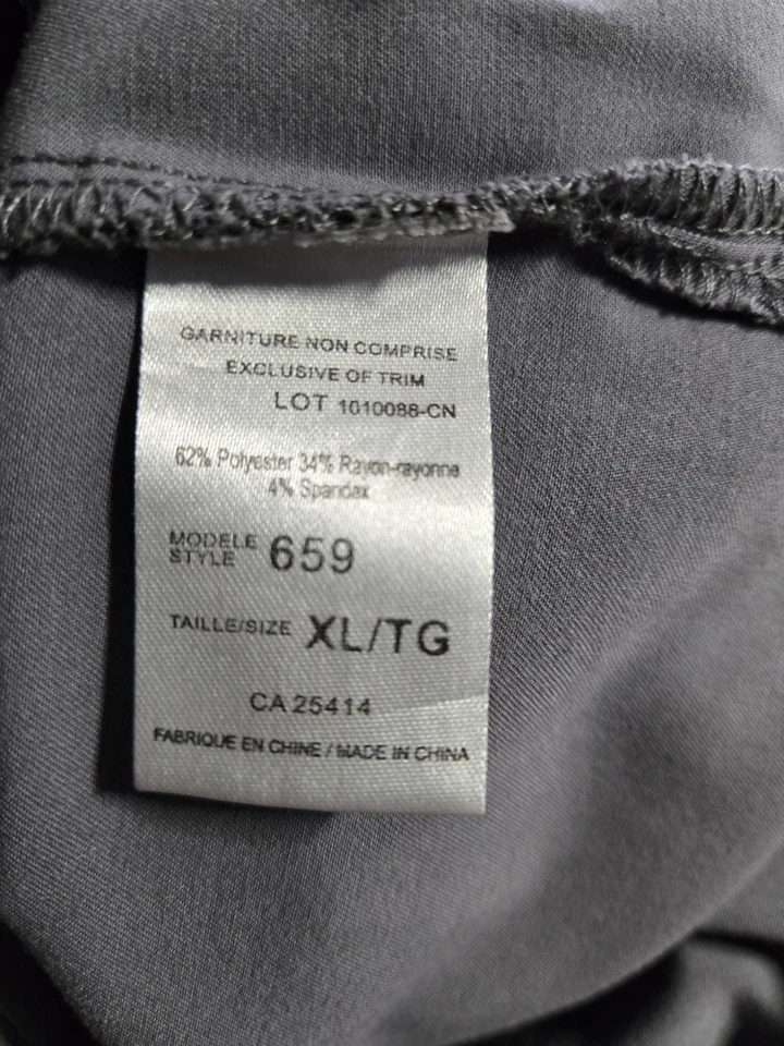 Marvella/White Cross Scrub Top Size XL-Grey w/Princess Seams-Chest 26"/L 27.5" - Image 4 of 4