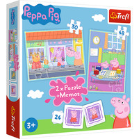 Peppa Pig - Puzzle Und Memo 2In1 30+48 Teile Geschenk Kinderspiel