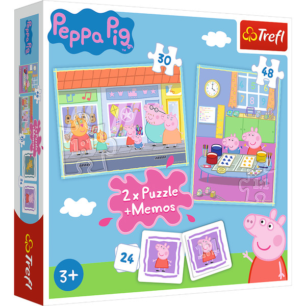Peppa Pig - Puzzle Und Memo 2In1 30+48 Teile Geschenk Kinderspiel-image