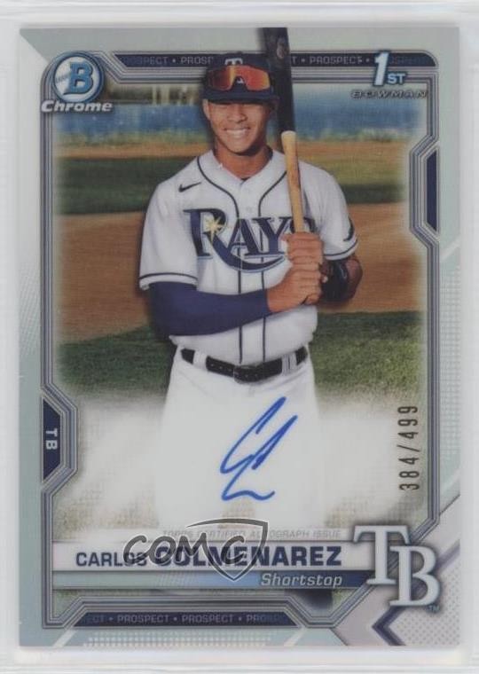 2021 Bowman Chrome Prospect Refractor 384/499 Carlos Colmenarez #CPA-CC Auto sc2