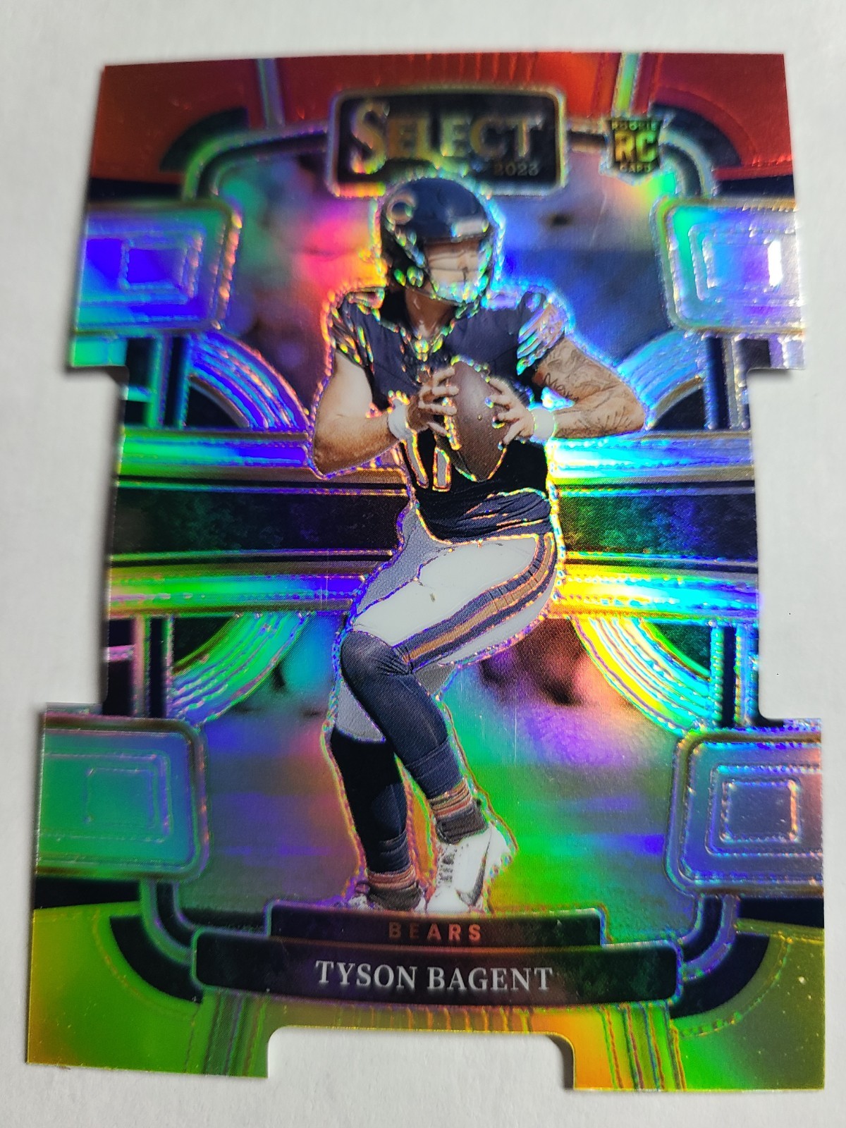 2023 Panini Select - Concourse Tyson Bagent #18 Red & Yellow Prizm Die-Cut (RC)