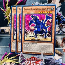 3x Yugioh Playset Double-Headed Dino King Rex MP24-EN362 Common 1st Ed Near Mint