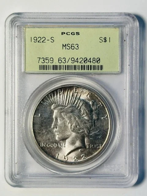 MS 63 Graded 1922 Year Peace Dollars (1921-1935) for sale | eBay