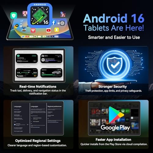 Tablet 2025 World's First Android 16 Tablet with Gemini AI, 11 Inch FHD Gray - Bild 3 von 7