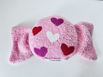 Target Spritz Valentine s Day 2026 Small Pink  Candy Throw Pillow With Hearts
