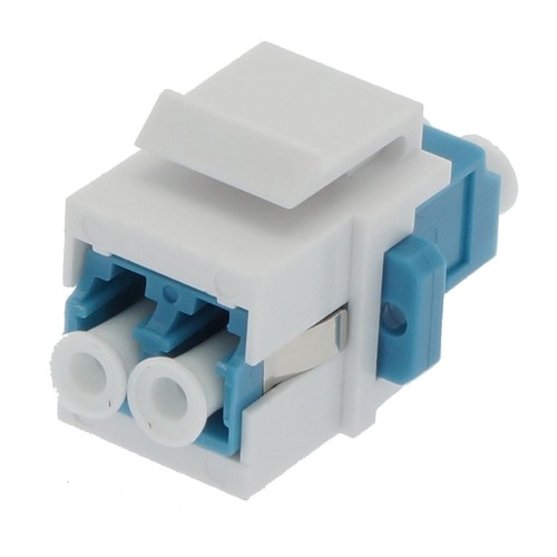 2x LC/UPC Duplex Single Mode Fiber Optical Coupler w/ Keystone Jack Snap-in Blue - Afbeelding 2 van 2