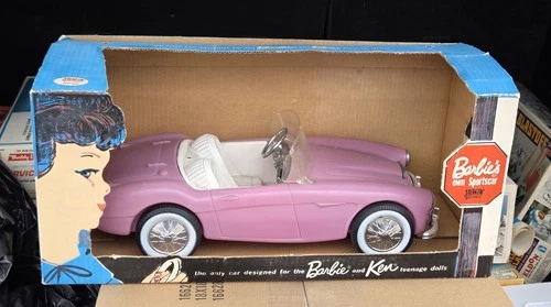 VINTAGE 1960S BARBIE BOXED SPORTS CAR RARE LAVENDER PURPLE COLOR NO INSERT MINTY