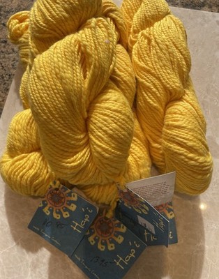 Lot of 4, Mirasol Hap'i 100% Tanguis Cotton Yarn 100g/132yds, #1116, Yellow