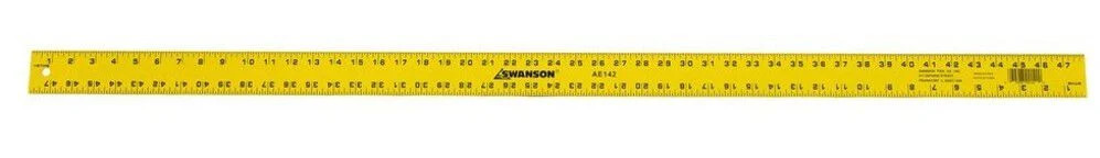 Линейка Swanson Tool из 48-дюймового алюминиевого сплава с прямыми краями, желтая/черная