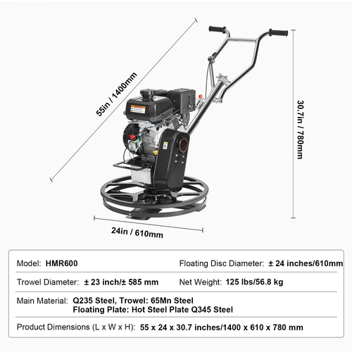 Flügelglätter Betonglätter Estrichglätter Glättmaschine Benzin 6PS 610Mm - Bild 9 von 12