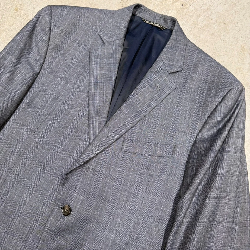 Traje Jack Victor Loro Piana 130s 2 piezas Glen Check Gris Lana 42 S 36x27 Foto 3 de 4