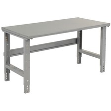 Adjustable Height Workbench C-Channel Leg 48"W x 36"D 1-3/4" Steel Square Edge