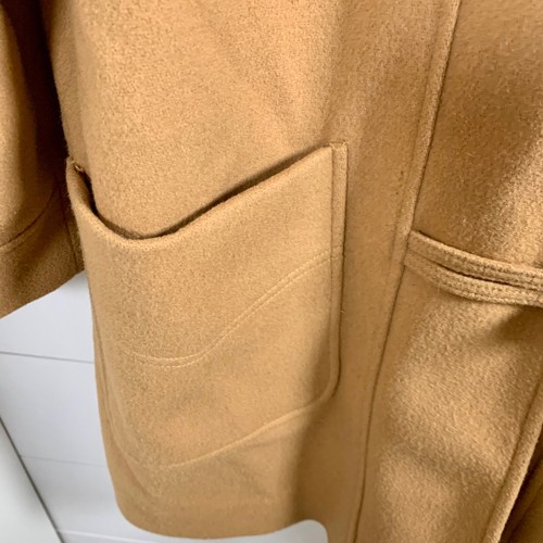 Abrigo de Lona Vintage Alfred Dunner Lana Camel Tostado Con Capucha Toggle Mujer L LEER - Imagen 9 de 14