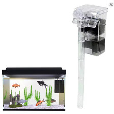 Aquarium Hang-On Filter 2.5W, 250L/H Waterfall Filtration for Small Tanks