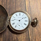 Antique Waltham Pocket Watch Roman Numeral Dial Gold Filled Case c1900 - Runs!