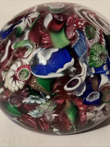 Cape Cod Glashütte Bill Burchfield Millefiori Scramble Glas Briefbeschwerer Gold - Bild 11 von 17