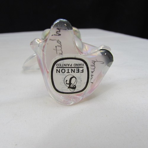 Fenton French Opalescent Iridized Christmas Vest Mouse Special Order 1997 W181 - Bild 5 von 5