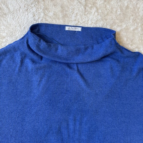 We The Free People blau Ballonärmel Wasserfallausschnitt Main Squeeze Hacci Strick Top L - Bild 6 von 12