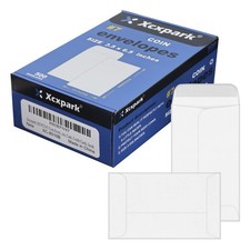 500 PCS 7 Coin Envelopes, 3.5 x 6.5 inches White Kraft Envelopes Classic Sma...