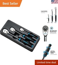 GearWrench 90-tooth Ratchet Set 1/4 3/8 1/2 in. Drive Professional Chrome