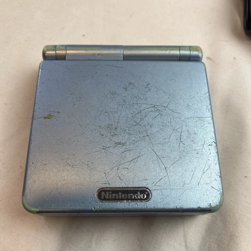 Authentic Nintendo Game Boy Advance SP Pearl Blue GBA SP AGS-101 - Pearl Blue -