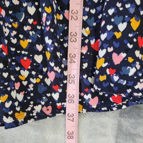LOFT All Over Print Multicolor Herz Navy Blau Drop Waist Langarm Kleid XL - Bild 12 von 12