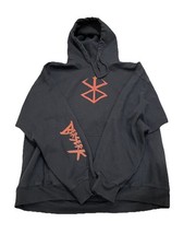 Berserk Men Sz XL Black Pullover Hoodie Sweatshirt Anime Manga Swordsman