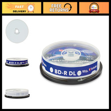 50GB Blu-Ray BD-R DL 6X Blank Discs - Printable Hub, Archival Quality, 10 Pack