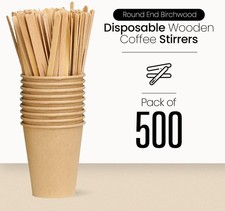 Coffee Stirrers Disposable Wooden by SPIXIR 500 5-1/2"  BPA free Food Grade