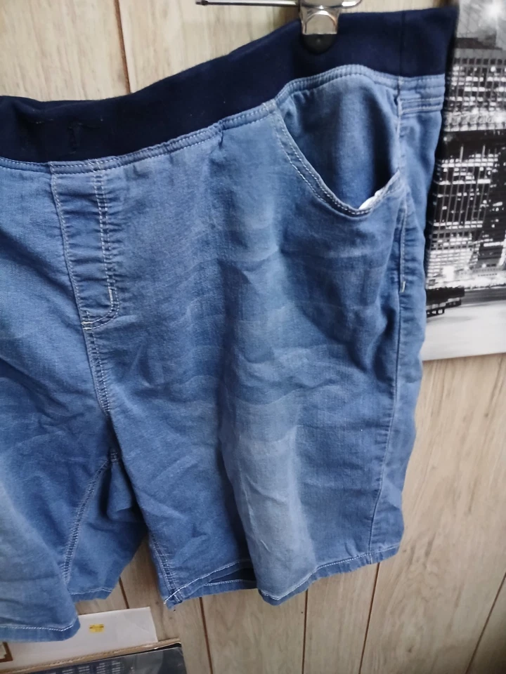 Pantalones Cortos Ashley Stewart Bermudas AZUL DEMIN Jean Talla Grande 26W Foto 3 de 4