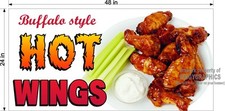 2' X 4' VINYL BANNER  HOT WINGS BUFFALO STYLE CHICKEN WINGS NEW