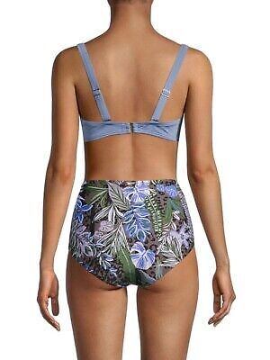 Calvin Klein EARL BLUE SHIMMER Pleated Underwire Bikini Swim Top, US Small - Picture 3 of 3