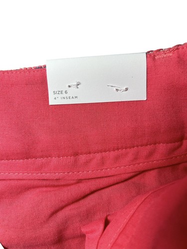 Ann Taylor LOFT The Riviera Shorts SIZE 6 Chevron Coral Pink Blue 4” Ins Woven* - Picture 5 of 16