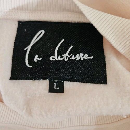 NWT LA Detresse Pink Cropped Distressed Sweatshirt  Sz LG - Picture 10 of 10