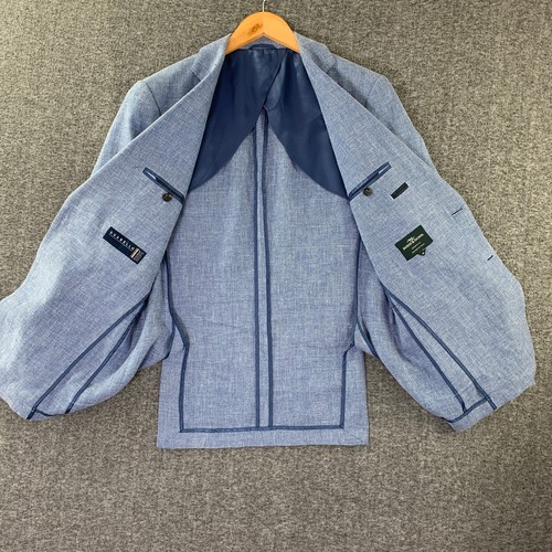 Rodd & Gunn Linen Blazer Jacket Men Medium Blue Guabello Wool Sport Coat Unstruc - Picture 4 of 21