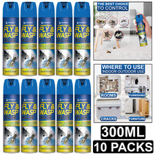 10x Fly And Wasp Killer Spray Kills Flies Wasp Midges Mosquito Fast Acting 300ml
