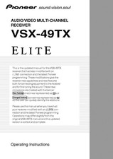 Pioneer VSX-49TX Receiver Owners Manual  			