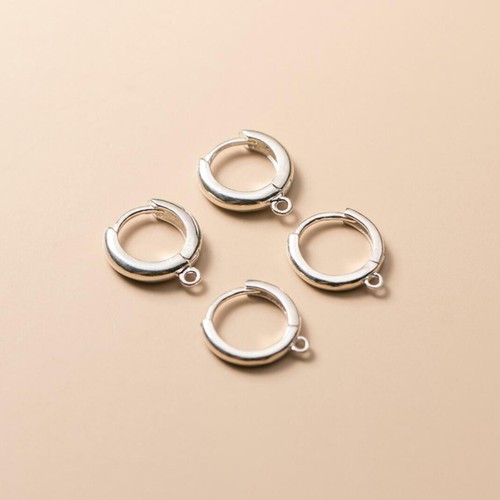 Pendientes de aro Huggie de plata de ley 925 hágalo usted mismo hallazgos conectores A1136 - Imagen 3 de 15