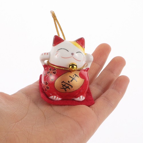 5Pcs Innovative Cat Ornament Mini Ceramic Auspicious Cat Art Crafts - Picture 8 of 12