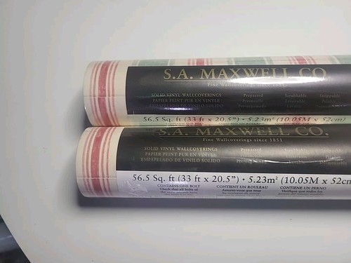2 Rolls Vintage S.A. Maxwell Co. Vinyl SEALED Wallpaper MADE IN England   - Picture 4 of 5