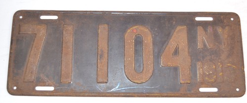 Pair Set of 1913 New York NY License Plates 71104 - Picture 2 of 5
