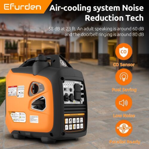 2500W Portable Inverter Generator Gas Powered Quiet for Camping RV Travel - Picture 3 of 9