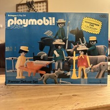 Vintage Schaper Playmobil System 1502 Farmer Deluxe Set New In Box  1980s 